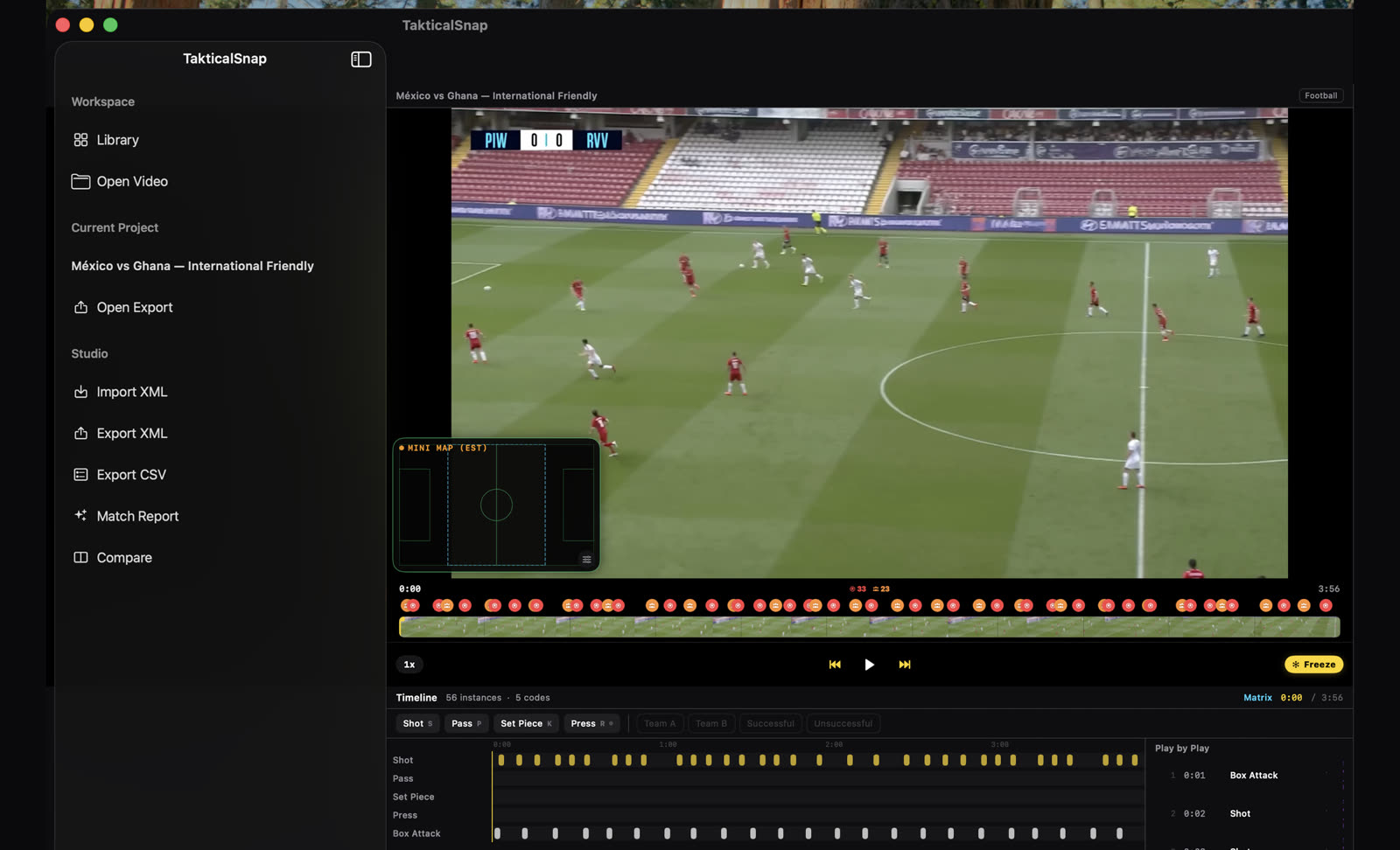 Coded timeline under the video on macOS